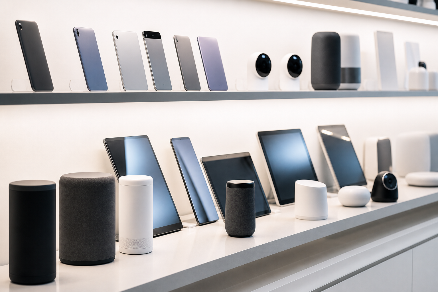 Close Up Smart Devices in Modern Store Close Up Smart Devices in Modern Store