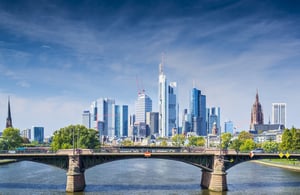 Skyline of Frankfurt, Germany, the financial center of the country.